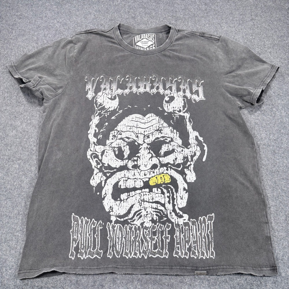 Valabasas Vintage Pull Yourself Apart Tour Graphic Tee XL Gray Mineral Wash